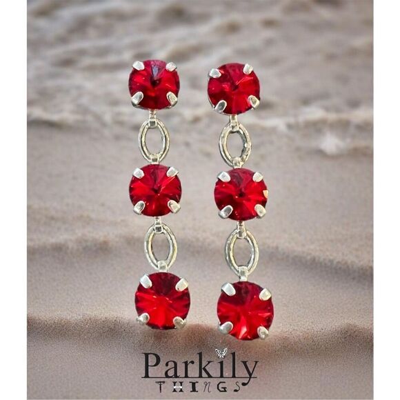 Handcrafted earrings with Swarovski crystal - Picture 1 of 8